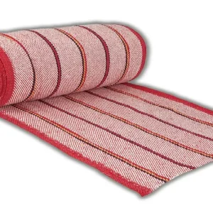 JERGA 50 CMS ROJA POR METRO RIBETEADA.