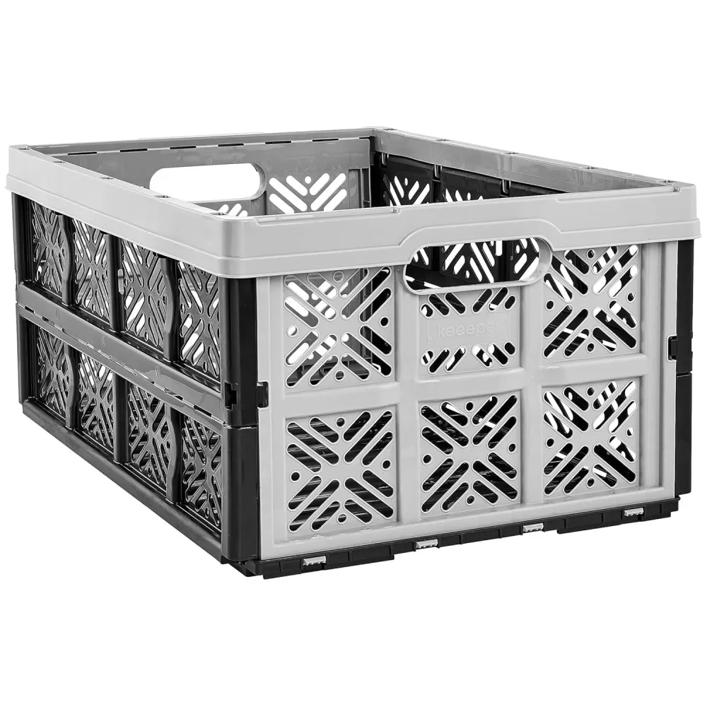 Cesta plegable de plástico Keeeper, 32L, gris-negro