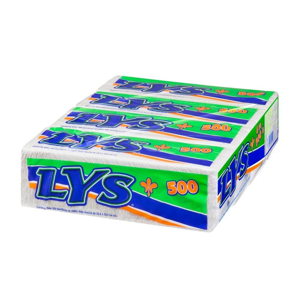Servilletas Lys Hoja Sencilla 4 Paquetes con 500 Pzas - ZK Kimberly Clark