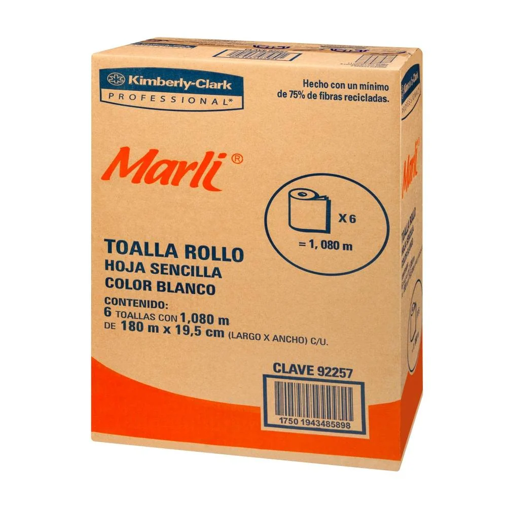 Toallas de papel Kimberly-Clark Marli 6 Rollos de 180 m - ZK Kimberly Clark