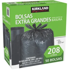 Kirkland Signature Bolsas Extra Grandes para Bote de Basura 50 pzas de 208 l - KOZ