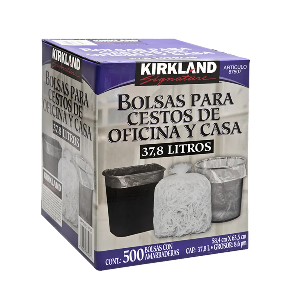 Kirkland Signature bolsas para cestos de plástico para casa y oficina 500P - KOZ