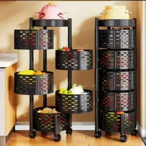 Kitchen Rotating Storage Shelves Rack