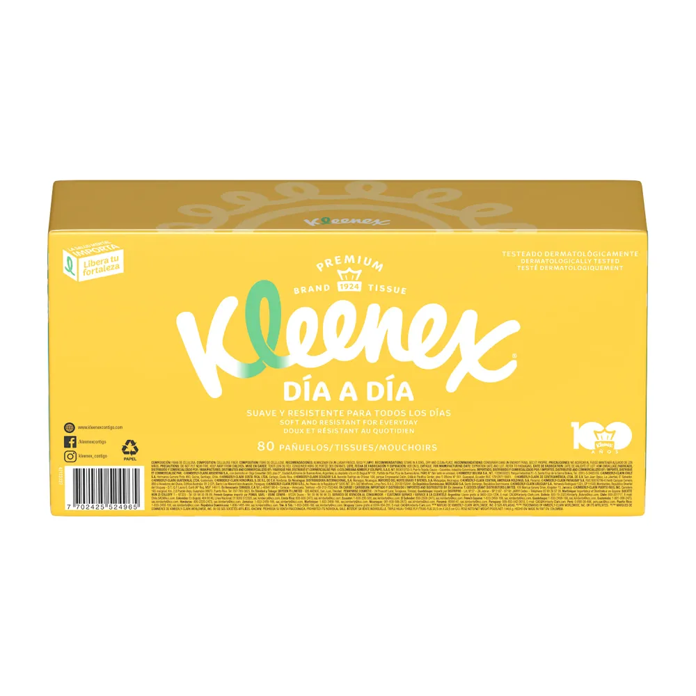Kleenex Pañuelo Triple Hoja X 80 Unidades