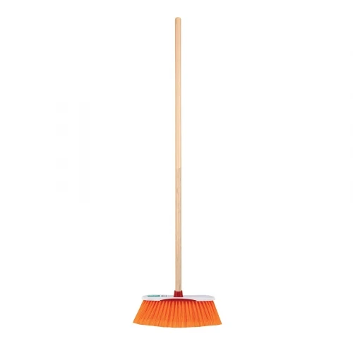 Escoba estándar cerdas de PET extra suaves, bastón de madera 57030 ES-350S Klintek
