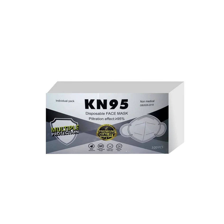 KN95 NEGRO "PREMIUM QUALITY" C/100 PZAS COLOR NEGRO EMPAQUE INDIVIDUAL