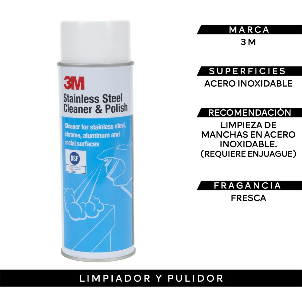 LIMPIADOR Y PULIDOR DE ACERO INOX. EN AEROSOL 600 GR