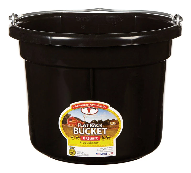 Cubo Little Giant de 8 cuartos de galón, color negro - Oferta de la semana