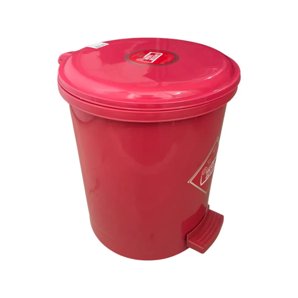 Caneca de basura / Papelera Roja de 13 litros con pedal Luxury Plast