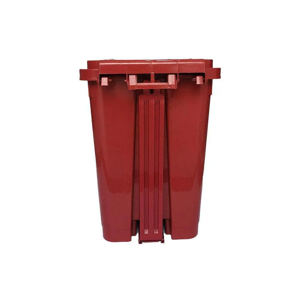Caneca de basura / Papelera roja de 53 litros con pedal Luxury Plast