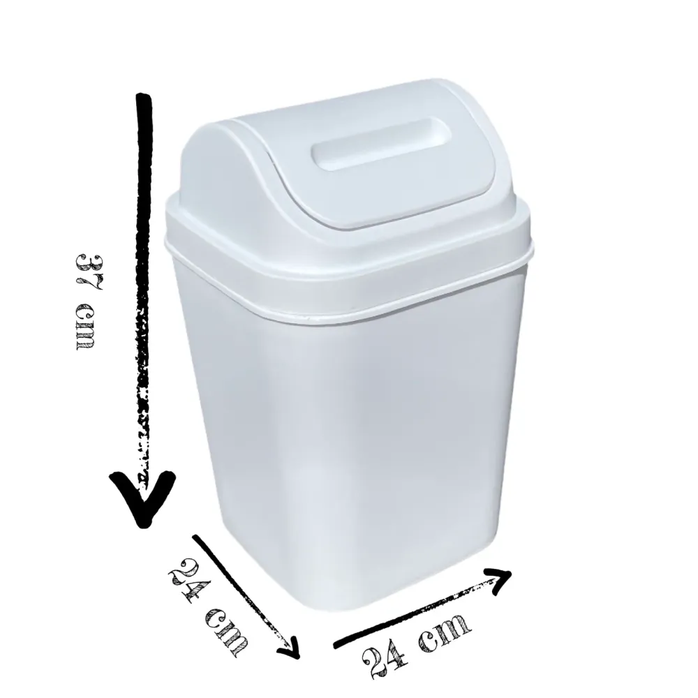 Caneca de basura / Papelera Vaivén Blanca de 15 Litros Luxury Plast