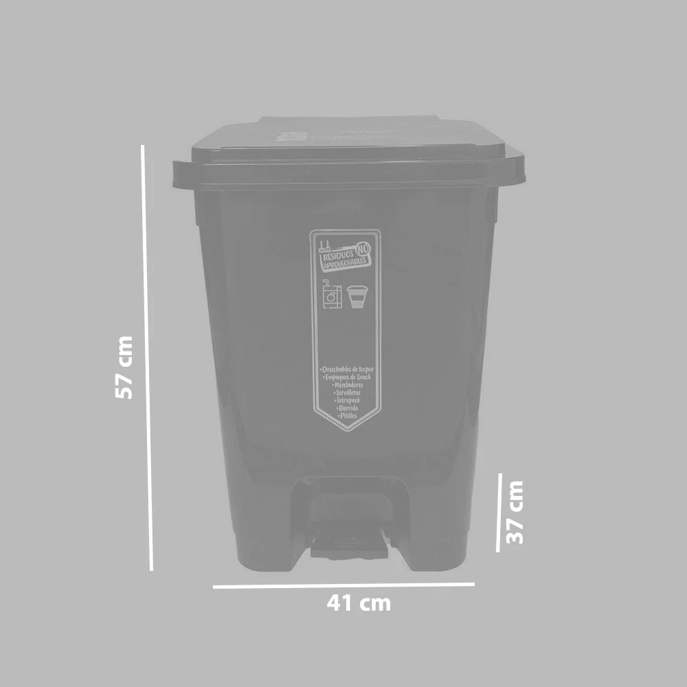 Caneca de basura / Papelera verde de 35 litros con pedal Luxury Plast