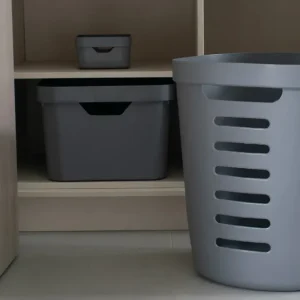 Cesta cube flex sin tapa color plomo 46 litros Madehome