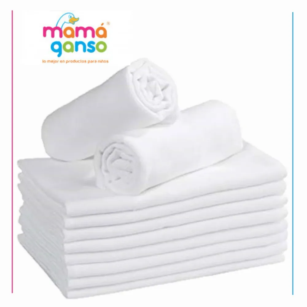 PAÑAL DE TELA BLANCO X12 MAMA GANSO