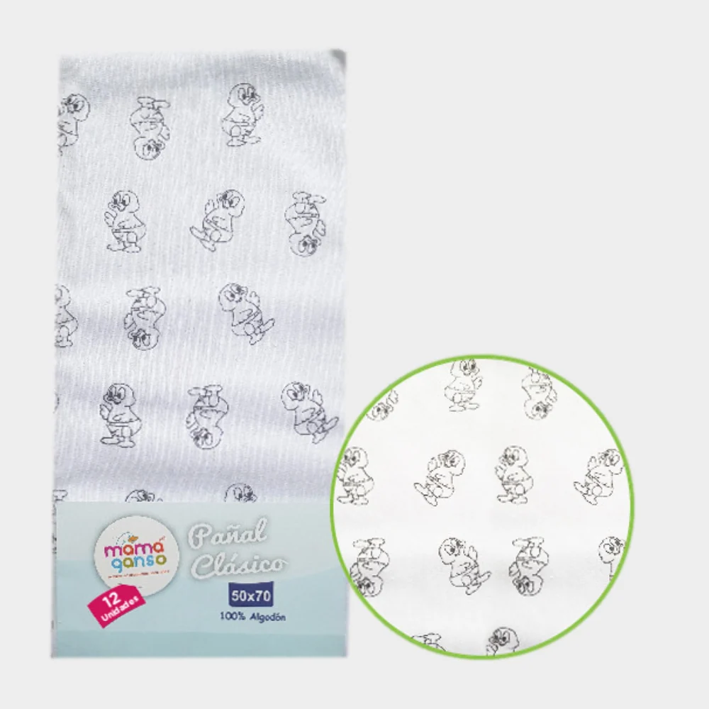 PAÑAL DE TELA ESTAMPADO X12 MAMA GANSO