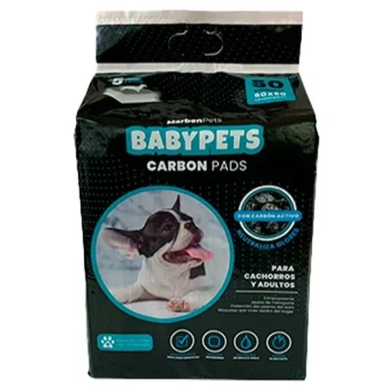 Sabanillas Baby Pets Training Carbon Pads 50 Unidades 60x60cm Marben Pets