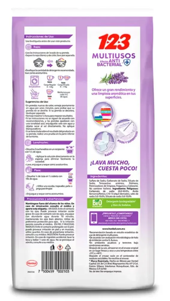 123 Jabón Multiusos Aroma Lavanda 10 kgs - KOZ MayoreoTotal
