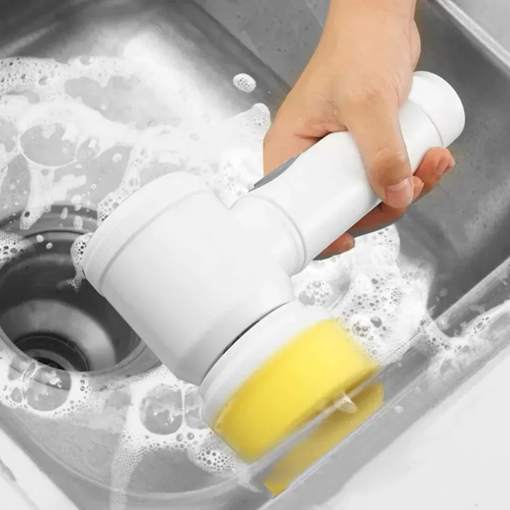 Cepillo de limpieza eléctrico giratorio multifuncional 5 en 1 para el hogar, automático, de mano, con carga USB. - BGP May...