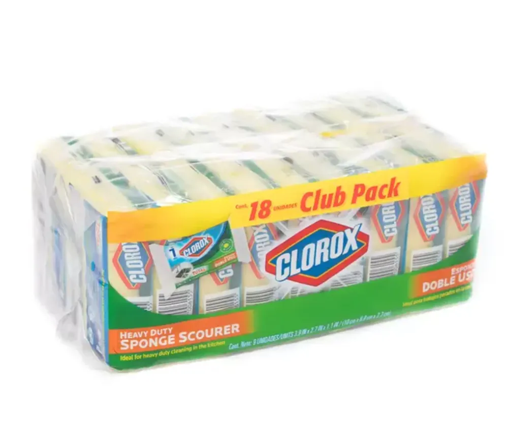 Clorox Esponjas Doble Uso 18 piezas - KOZ MayoreoTotal