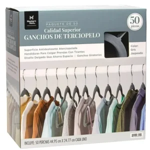 Ganchos de Terciopelo Member's Mark Gris 50 pzas - ZK MayoreoTotal