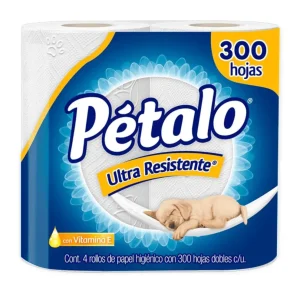 Higienico Petalo Ultra Resistente 10 paquetes 4 rollos 300 hojas - SCG MayoreoTotal