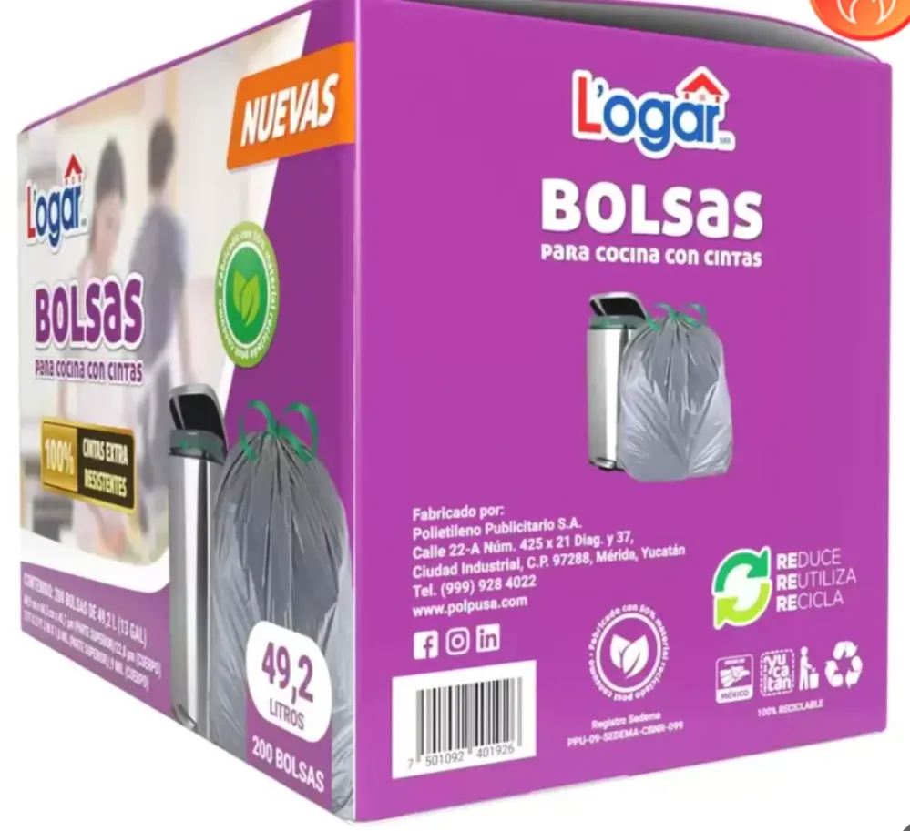 Logar Bolsas Para Basura 200 pzas de 49.2 L - KOZ MayoreoTotal