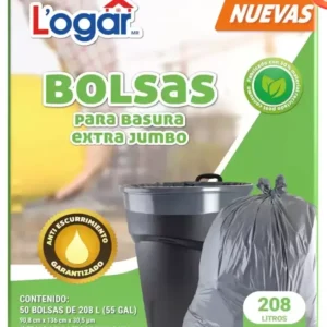 Logar Bolsas Para Basura Extra Jumbo 50 pzas de 208 L - KOZ MayoreoTotal