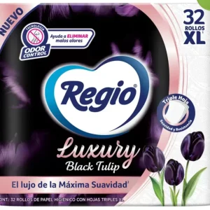 Regio Luxury Black Tulip Papel Higiénico 32 Rollos - KOZ MayoreoTotal