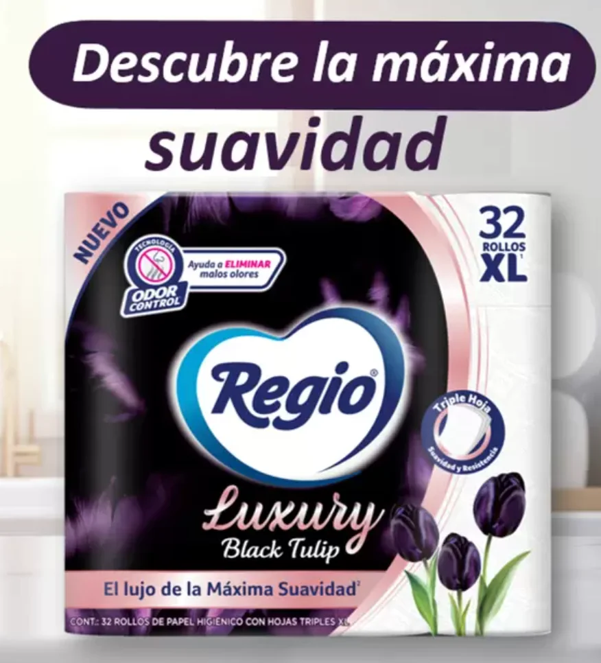 Regio Luxury Black Tulip Papel Higiénico 32 Rollos - KOZ MayoreoTotal