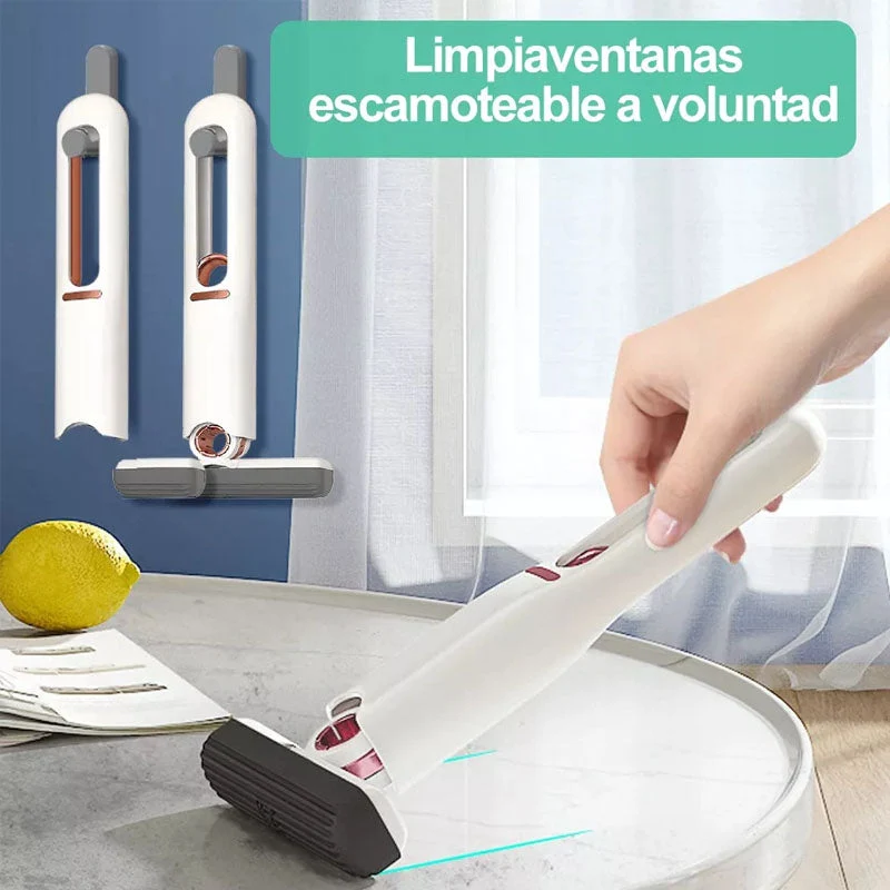 Set de 2 Limpiador de vidrios con jalador y esponja MINI MOP - BGP MayoreoTotal