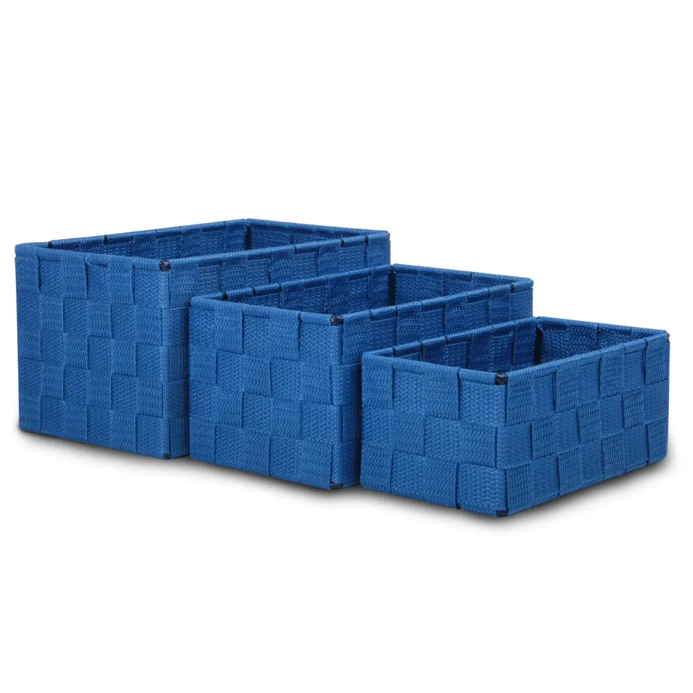 Pack de 3 Cajas de Almacenaje Decorativas- Azul MERCURY HOME