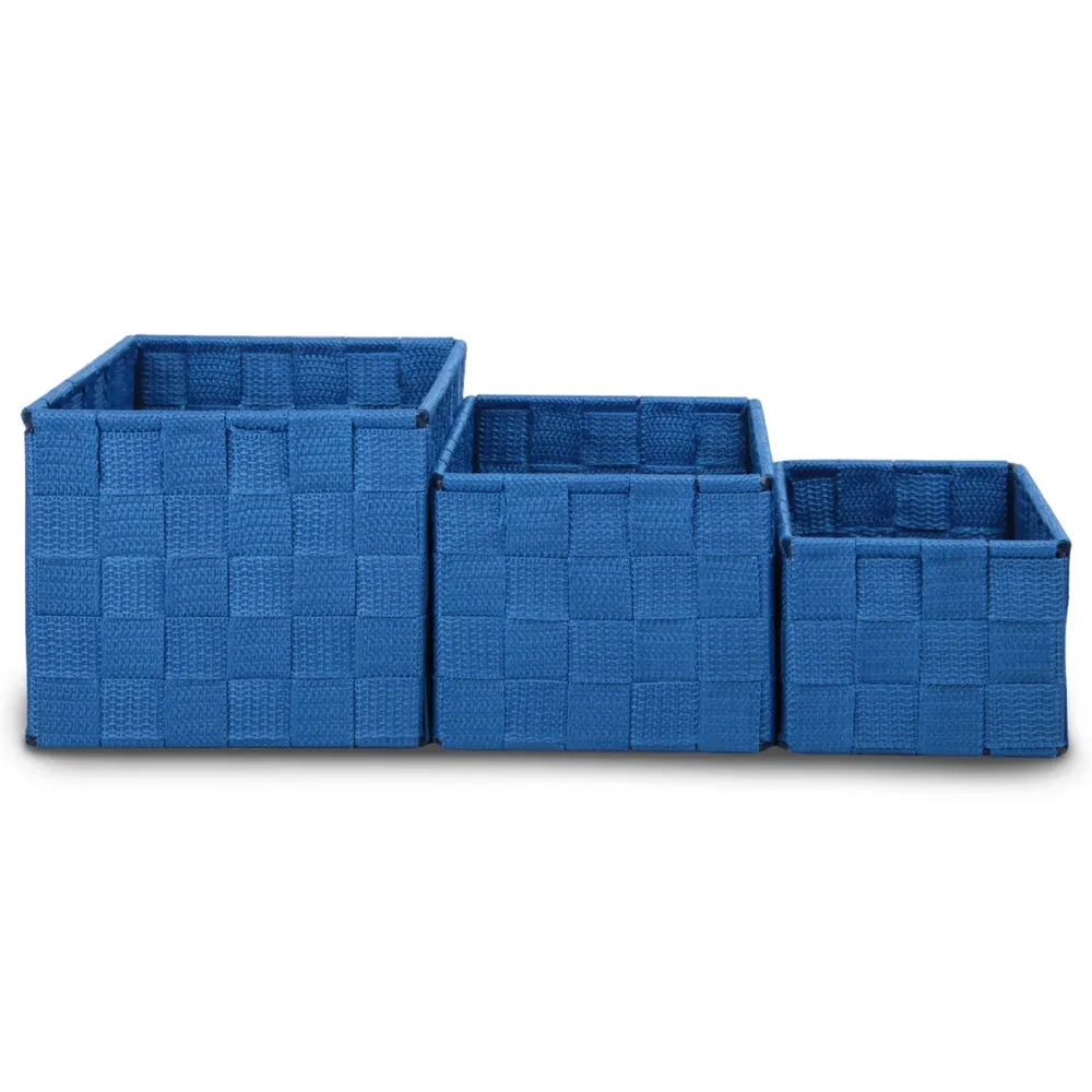 Pack de 3 Cajas de Almacenaje Decorativas- Azul MERCURY HOME