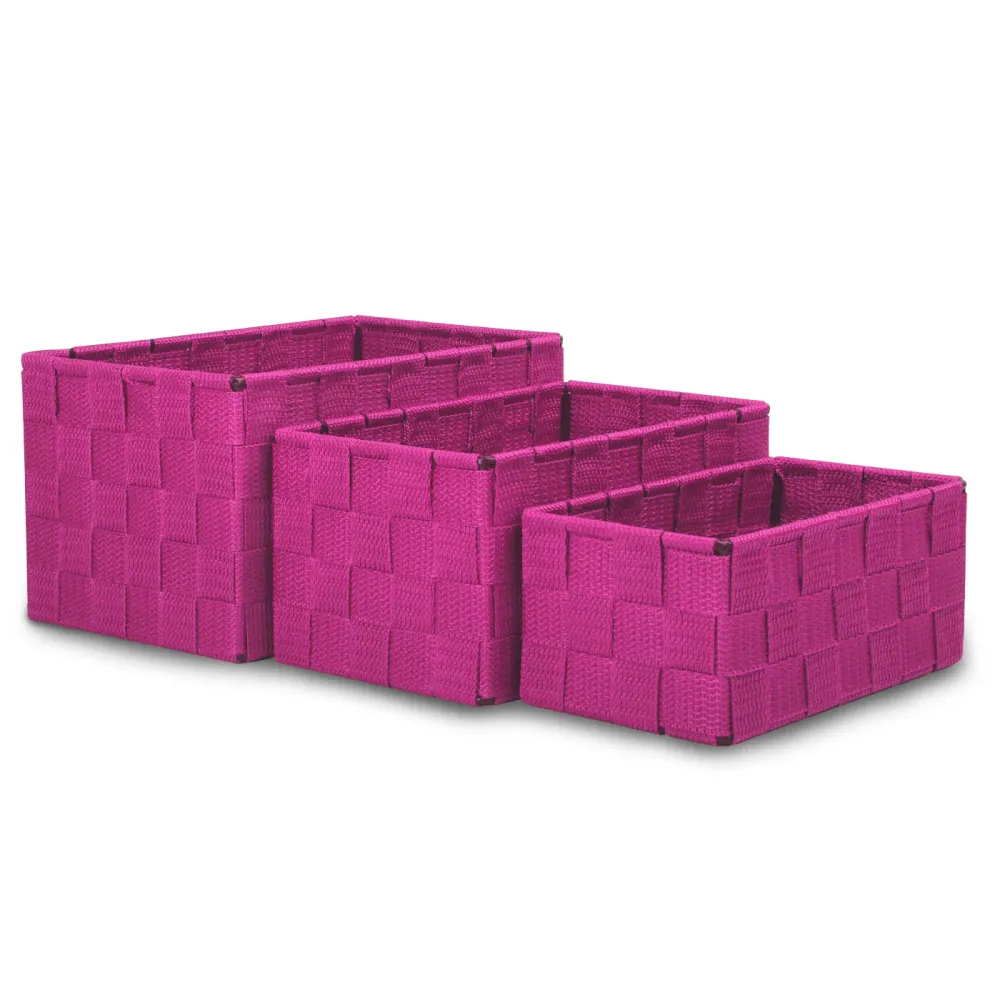 Pack de 3 Cajas de Almacenaje Decorativas- Fucsia MERCURY HOME
