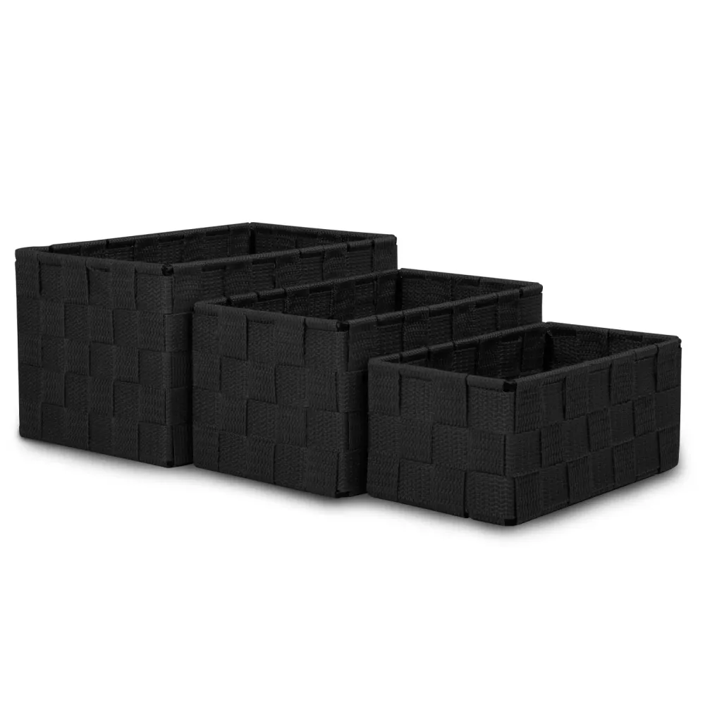 Pack de 3 Cajas de Almacenaje Decorativas- Negro MERCURY HOME