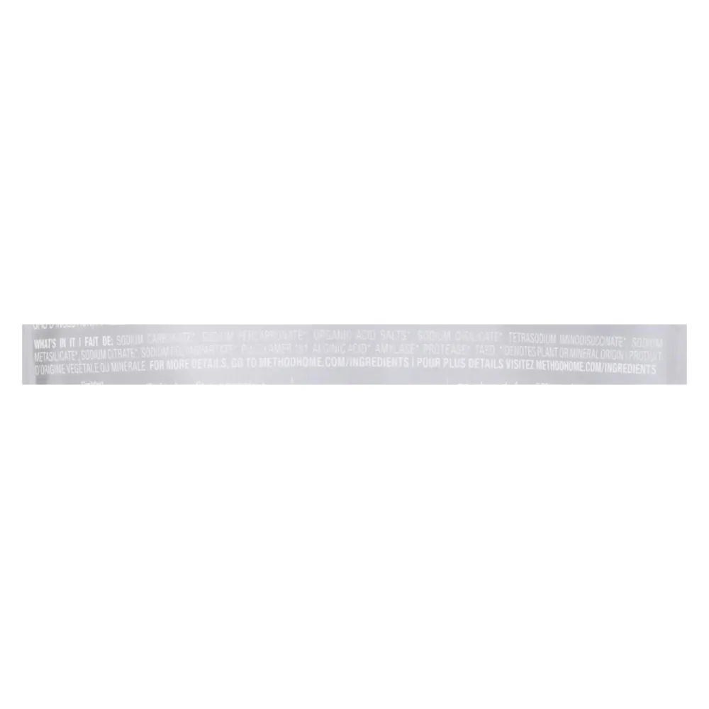 Método - Paquetes de detergente para lavavajillas Power Dish - Libre y transparente - 20 paquetes - Caja de 6 - 10,5 oz. M...