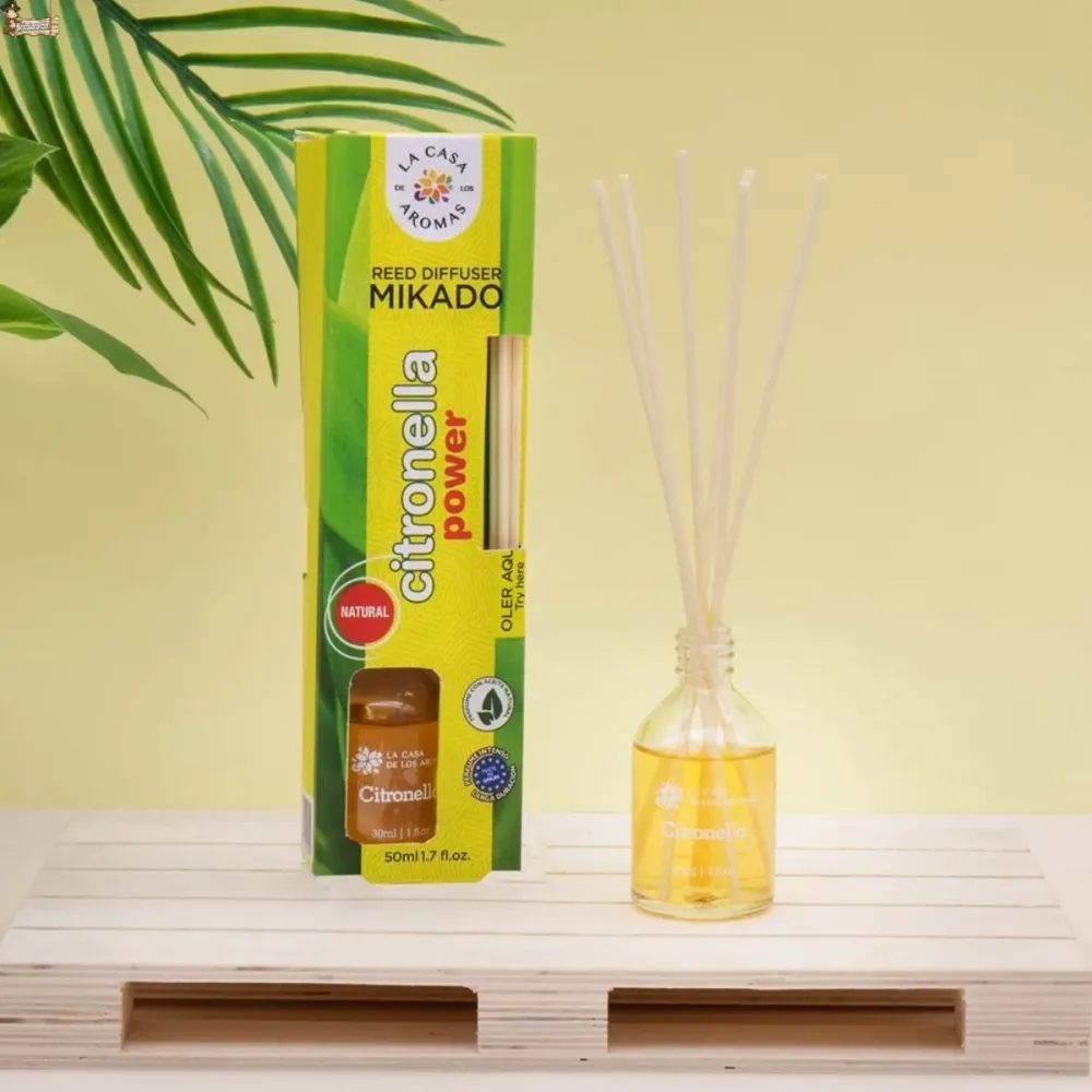Mikado Citronela repelente antimosquitos. Ambientador. Más cómodo y seguro que las velas. Ahuyentar mosquitos interior o e...