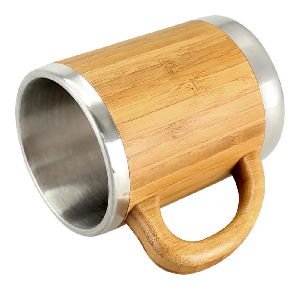 MUG Taza Madera Bambú Asa Ecológico 350 ML