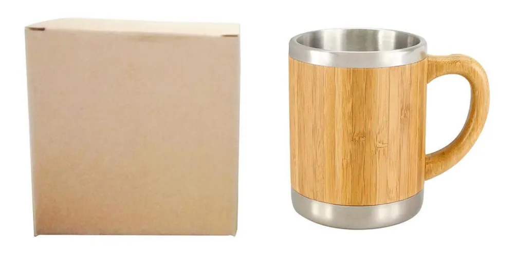 MUG Taza Madera Bambú Asa Ecológico 350 ML