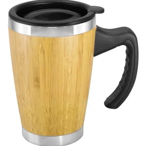 MUG Taza Madera Bambú Asa tapa Ecológico 400 ML