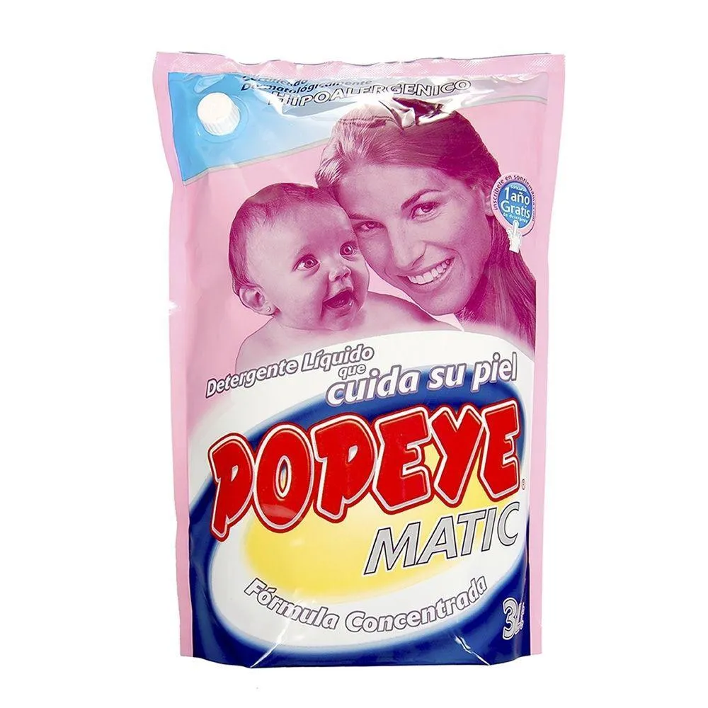 Detergente Liquido Familia Doypack Popeye 3 Lt Mundo Limpio