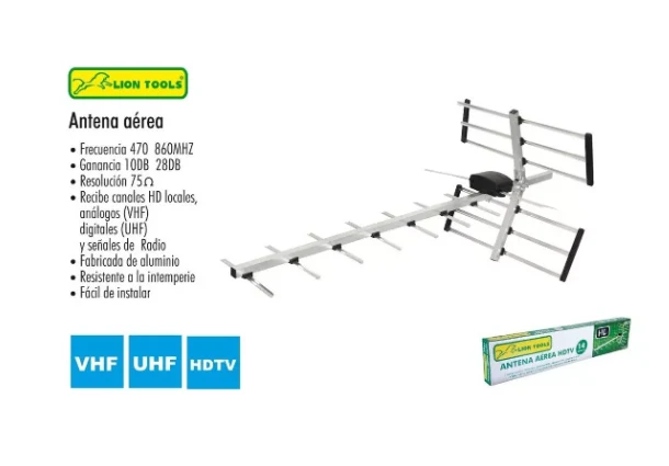 ANTENA EXTERIOR HD GRANDE 6831 LION TOOLS My Store