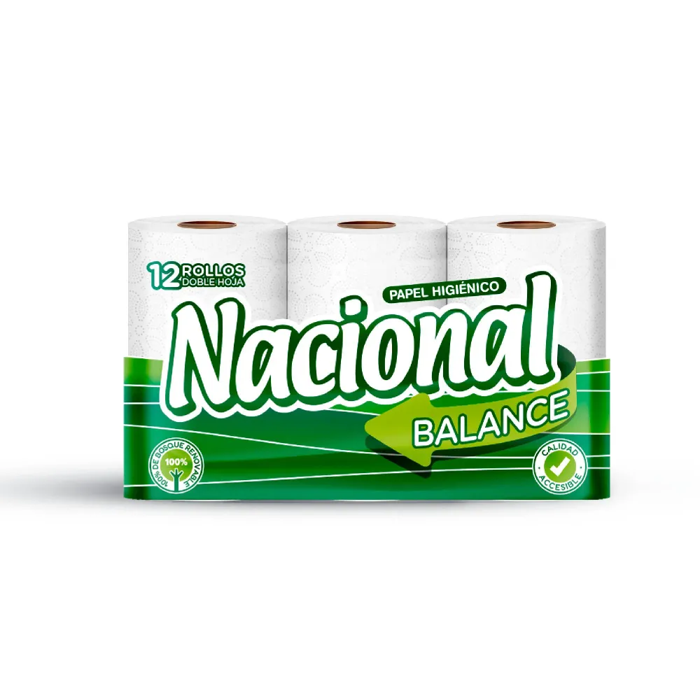 Papel Higienico Nacional Doble Hoja Balance X 12 Rollos