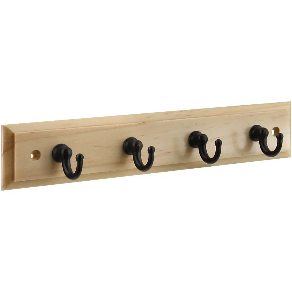Organizador de llaves B8175 de 8-3/4" x 7/10" x 2/5" con 4 ganchos para llaves: bronce frotado con aceite y riel marrón cl...