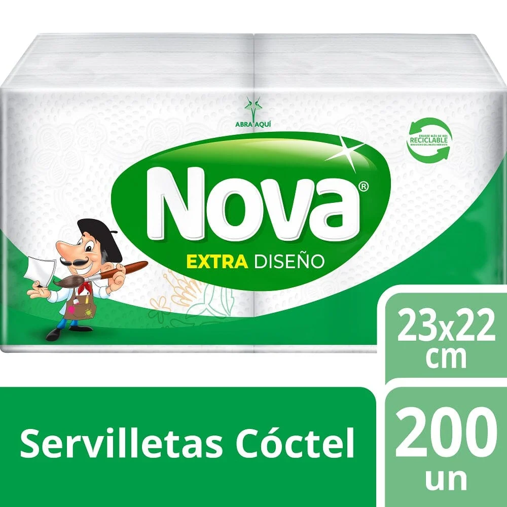 Servilleta Cóctel Extra Diseño 200 Un NOVA