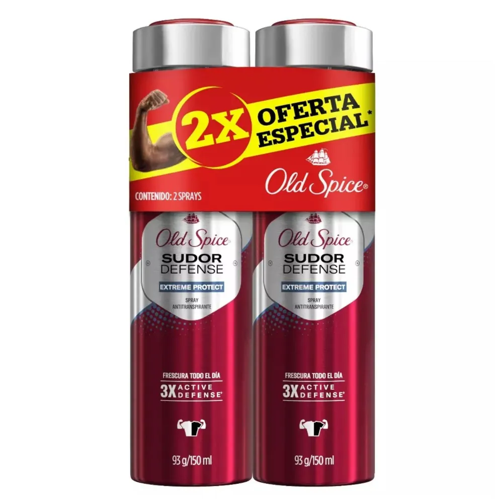 Antitranspirante Spray Old Spice Sudor Defense 2 Pack X 150Ml