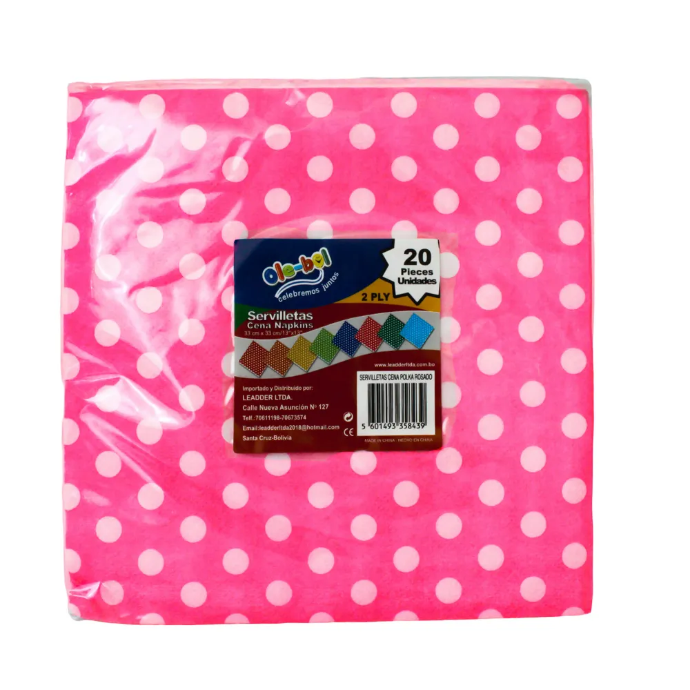 Olebol Servilletas De Almuerzo Polka Rosado X 20 Unidades OLE-BOL