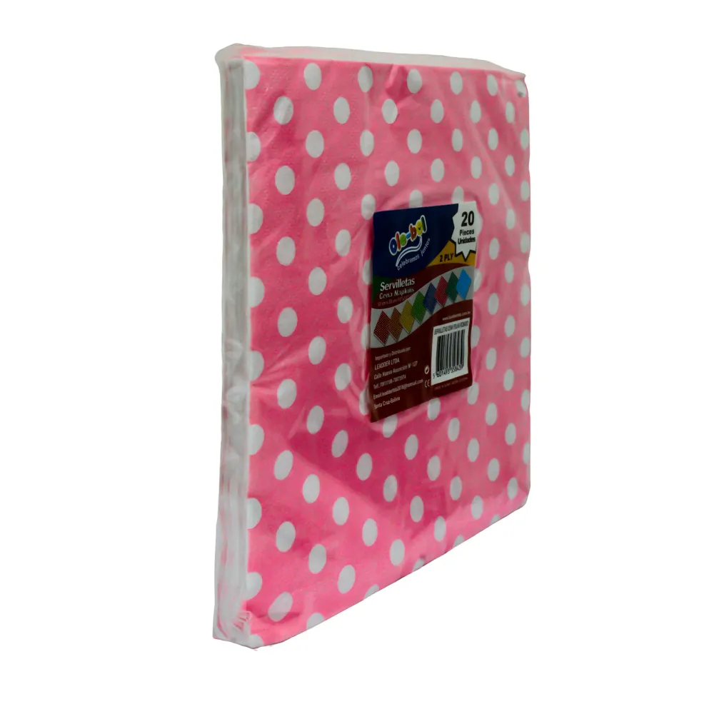 Olebol Servilletas De Almuerzo Polka Rosado X 20 Unidades OLE-BOL