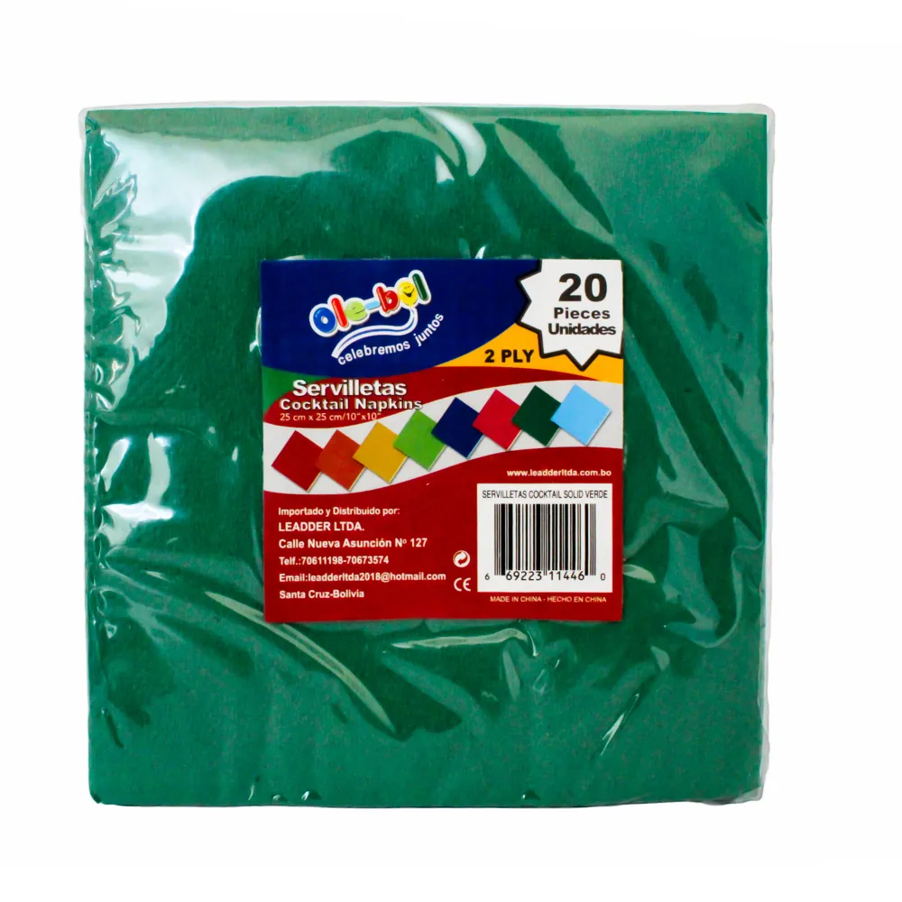 Olebol Servilletas Coctel Verde X 20 Unidades OLE-BOL