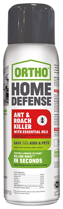 Ortho Home Defense - Mata hormigas y cucarachas orgánico, 14 oz.