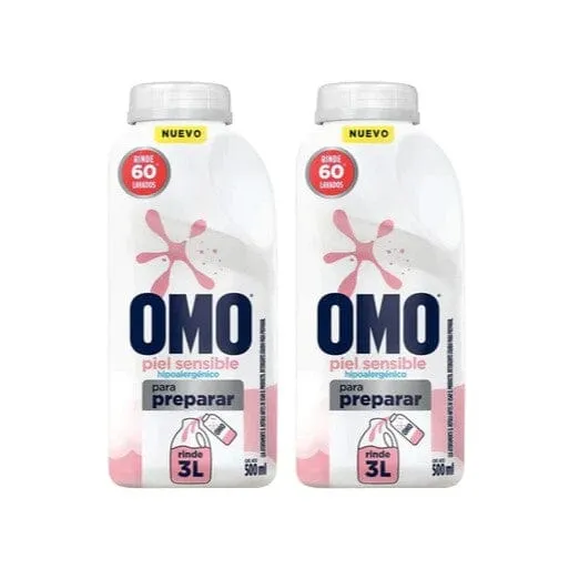 Detergente Liquido Piel Sensible para Diluir Omo 2 x 500 ml Otros